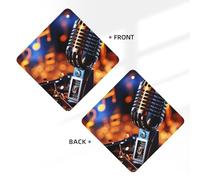 Microphone With Music Notes Car Air Fresheners 4 Pcs, Funny Hanging Car Air Fresheners Cute Long Lasting Scented Mirror Hanging Decoration Ornaments Gift Interior Decor Accessories For Men Women