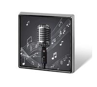 Microphone with Music Notes Lapel Pin for Men Brooches And Pins for Women Square Metal Badge for Shirts, Jackets, Hats | Durable Fashion Accessory & Gift for Men, Women, Events