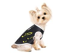Microphone with Music Notes Print Dog Lightweight Shirt,Summer Cool Breathable Dog T-Shirts,Pet Sleeveless Stretchy Clothes