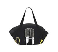Microphone With Music Notes Print Foldable Camping Bag Duffle Bag Waterproof Travel Bag Camping Mattress For Outdoor Park Beach