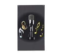 Microphone With Music Notes Print Garden Flags For Outside, Yard Flag, Outdoor Flags, Winter Flag For Decor