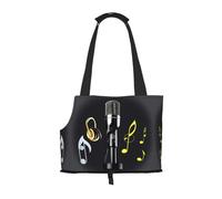Microphone with Music Notes print Puppy Carrier Walking Dog Bags Pets Dogs Carrier Bags for small Dogs and Cat and Rabbit