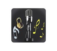 Microphone with Music Notes Round Magnetic Fridge Magnets for A Vibrant Kitchen: Durable with Enduring Magnetism