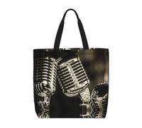 Microphones Basic Models Tote Bag With Zipper With Inner Pockets,Laptop Work Tote Bag For Sport,Travel