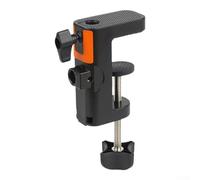 MicrophoneStandCantileverBracketwith2-in-1TableC-Clamp,AdjustablePlasticBaseandAnti-SlipRubberPads,CompatiblewithScissorArmandDeskLamp,Orange