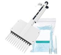 Micropipette 8-Channel Manual Adjustable Lab Tool, 0.5µL-300µL Range, 360° Rotation, Digital Volume Display for Precision Sampling