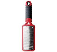 Microplane Kitchen Grater Coarse for Cheese, Carrot, Ginger, Coconut, Nuts and Horseradish from The Home Series in Red & Stainless Steel