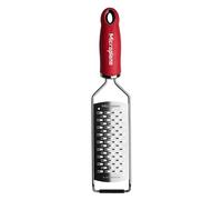 Microplane Kitchen Grater Ribbon for Hard Cheese, Apple, Carrot, Zucchini and Chocolate in Red with Stainless Steel Blade - Made in USA