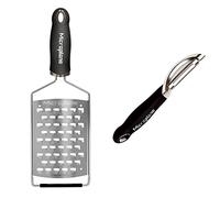 Microplane Kitchen Grater XL Ultra-coarse for Potato & 48091 Professional Peeler Stainless Steel/Black for Right and Left Hand use