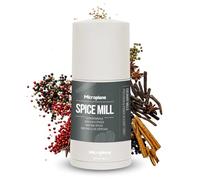 Microplane Spice Mill 2in1 - Cashmere Beige | Manual Spice Mill with Ultra-Sharp Stainless-Steel Blade | Grates Nutmeg, Cinnamon, Tonka Bean, Indian Long Pepper, Nuts & More | Airtight Storage