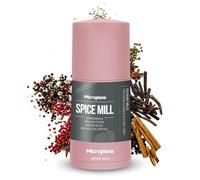Microplane Spice Mill 2in1 - Dusty Rose | Manual Spice Mill with Ultra-Sharp Stainless-Steel Blade | Grates Nutmeg, Cinnamon, Tonka Bean, Indian Long Pepper, Nuts & More | Airtight Storage