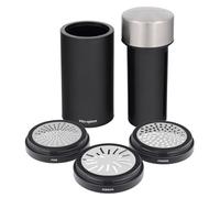 Microplane Universal Mill Stainless Steel Grater with a lid | Ideal for Cheese, Chocolate, Garlic, Nuts, Seeds, Coconut, and Spices | Precise and Easy to use Kitchen Tool | Made in USA