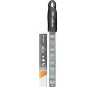 Microplane Zester Grater in Black for Citrus Fruits, Hard Cheese, Ginger, Chocolate and Nutmeg with Fine Stainless Steel Blade - Made in USA