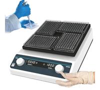 Microplate Shaker, Lab Digital Multiwell Plate Oscillator for ELISA Plate/Tissue Culture Plate, 500-1200 RPM, 1min-8h, DC Brushless Motors, for Solutions Mixing Shaking