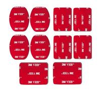 micros2u Double Sided 3M Sticky/Adhesive Pads (10 Pack) for GoPro Hero Action Camera or NextBase/Blackvue DashCam. 4 x Flat, 6 x Curved.