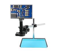 Microscope 1080P 11.6 inch LCD Monitor Industrial Video Recorder Measurement Storage Microscope Camera System 180X/ 300X Lens,A,180X