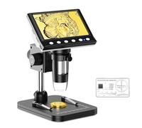 Microscope, 4.3" Coin Microscopes, 1080P Digital Microscopes for Kids Adults, Coin Magnifier with 8 LED Lights, Windows Compatible, Microscope Camera for Adults Kids Coins Plants Soldering Repair