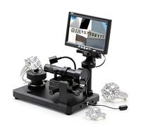 Microscope, 7" LCD Screen Girdle Viewer, 360° Rotating Ring Holder & Adjustable Focus, for Observing Diamond Waist Size, Inscription Reading