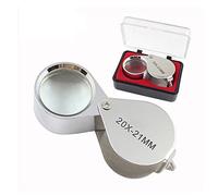Microscope Accessories 10X/ 20X/ 30X Foldable Pocket Magnifier Metal Mini Magnifying Glass Handheld Silver Jewelry Loupe Portable Durability And Reliable Performance(20X)