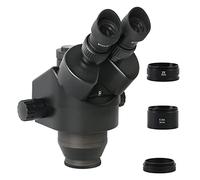 Microscope Accessories 3.5X 7X 45X 90X Simul-Focal Trinocular Stereo Microscope Head, Continuous Zoom 0.5X 2X Microscopio Durability And Reliable Performance(Black 3.5X-90X)