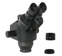 Microscope Accessories 3.5X 7X 45X 90X Simul-Focal Trinocular Stereo Microscope Head, Continuous Zoom 0.5X 2X Microscopio Durability And Reliable Performance(Black 3.5X-45X)