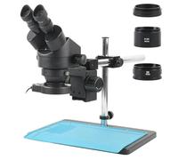 Microscope Accessories 3.5X-90X Continuous Zoom Binocular Stereo Microscope WF10X/20MM Eyepiece LED Light 0.5X 1X 2X Lens For Phone PCB SMD Repair Durability And Reliable Performance(Black)