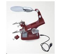 Microscope Accessories 3X 4.5X Table Lamp Style LED Illuminated Desk-top Welding Frame Hand Loupe Durability And Reliable Performance(Red)