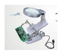 Microscope Accessories 3X 4.5X Table Lamp Style LED Illuminated Desk-top Welding Frame Hand Loupe Durability And Reliable Performance(White)