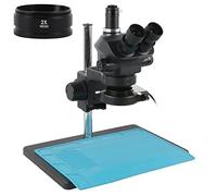Microscope Accessories 7X -50X Continuous Zoom Trinocular Stereo Microscope Head Sets With Eyepiece 0.5X 0.7X Objective Lens Durability And Reliable Performance(With 2.0x)