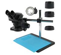 Microscope Accessories 7X-50X Magnification Continuous Zoom Binocular Industrial Stereo Microscope + 1.0X 0.5X 2.0X Barlow Objective Lens Durability And Reliable Performance(F)