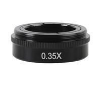 Microscope Accessories Kit 0.3X 0.35X 0.5X 0.75X 2X 1X Barlow Lens 42mm Mounting Thread Microscopio Camera Lens 10A 120X/180X/300X Lens Microscope Slides(0.35X)