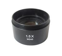 Microscope Accessories Kit 0.3X 0.75X 1.5X Auxiliary Objectives Stereo Microscope Barlow Lens For Binocular Trinocular Zoom Microscopio, M48 Thread Microscope Slides(1.5X)