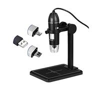 Microscope Accessories Kit 1600X Digital Microscope 8 LED USB Magnifier Camera Microscope Handheld Electronic Stereo USB Microscope Slides(3in1-1600X-bracket A)