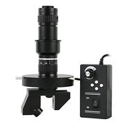 Microscope Accessories Kit 2_D 3_D 0.6X-5X Industrial Stereoscopic Stereo 200X C mount Zoom Lens with 208/pcs LED Ring Light For Video Microscope Camera Microscope Slides(Manual)