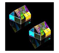 Microscope Accessories Kit 2pcs K9 Optical Glass Cube Prism with the Same Colour Prism For Home Decor Creative Birthday Gift Microscope Slides