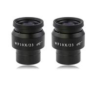 Microscope Accessories Kit 2pcs WF10X Diopter Adjustable Stereo Microscope Eyepieces High Eye Point Wide Angle, Mounting Size 30mm Microscope Slides(WF10X-23mm)