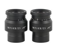 Microscope Accessories Kit 2PCS WF5X WF10X WF15X WF20X WF30X Wide Field Eyepiece For Binocular Trinocular Stereo Installation 30MM Microscope Slides(WF10X-23MM)