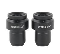 Microscope Accessories Kit 2PCS WF5X WF10X WF15X WF20X WF30X Wide Field Eyepiece For Binocular Trinocular Stereo Installation 30MM Microscope Slides(WF30X-8MM)