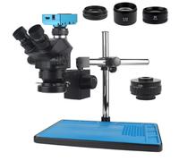 Microscope Accessories Kit 3.5X-100X Industrial Lab Simul Focal Adjustable Stereo Trinocular Microscope + 12MP 48MP 4K 2K 1080P HDMI USB Video Camera Microscope Slides(48MP 4K 2K USB HDMI)