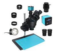 Microscope Accessories Kit 38MP H_DMI-Compatible VGA Microscopio Camera 3.5X-90X Simul-Focal Trinocular Stereo Microscope for Soldering PCB Jewelry Repair Kit Microscope Slides(VGA and CTV 0.5)