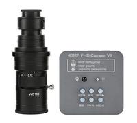 Microscope Accessories Kit 48MP 2K 1080P 60FPS HDMI USB Industrial Electronic Digital Microscope Zoom C-Mount LED Light Microscope Slides(With 200X Lens)
