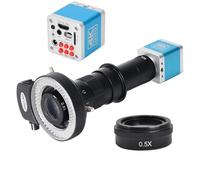 Microscope Accessories Kit 4K UHD Digital Microscope HDMI USB Type-C 3.0 IMX334 180X Lens Electronic Industrial Camera for Phone Repair Soldering Microscope Slides(0.5X Complete Kit)