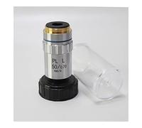 Microscope Accessories Kit 5X 10X 40X 60X 80X 100X Long Working Distance Plan Achromatic Objective Lens for Metallographic Microscope Microscope Slides(50X)
