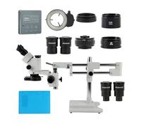 Microscope Accessories Kit 8.3MP 4K 1080P Type C HDMI Camera 3.5X-90X 180X Simul-Focus Parfocal Trinocular Stereo Microscope Double Boom with Barlow Lens Microscope Slides(WHITE)