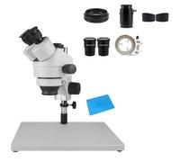 Microscope Accessories Kit For Phone PCB Soldering Repair Lab Industrial 7X 45X Simul-focal Trinocular Stereo Microscope USB Digital 1080P VGA HDMI Camera Microscope Slides(White,7X-45X)