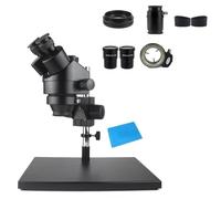 Microscope Accessories Kit For Phone PCB Soldering Repair Lab Industrial 7X 45X Simul-focal Trinocular Stereo Microscope USB Digital 1080P VGA HDMI Camera Microscope Slides(Black,7X-45X)