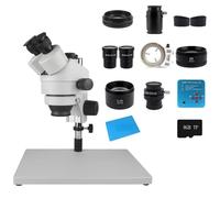 Microscope Accessories Kit For Phone PCB Soldering Repair Lab Industrial 7X 45X Simul-focal Trinocular Stereo Microscope USB Digital 1080P VGA HDMI Camera Microscope Slides(White,3.5X-90X 38mp)