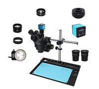Microscope Accessories Kit H_D VGA Video Camera Simul-Focal 7X-45X 3.5X-90X Simul-Focal Zoom Stereo Trinocular Microscope CTV/C-mount Adapter Barlow Lens Microscope Slides(VGA add 0.5X Cmount,3.5-90X)
