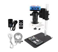 Microscope Accessories Kit Industrial Digital Video Microscope Camera Zoom 130X C-Mount Lens With Ring Light Microscope Slides(21MP HDMI Set)