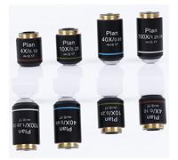 Microscope Accessories Kit Microscope Infinity Plan Objective Lens 195mm Achromatic Infinity Plan Objective Lens 4X 10X 40X 100X Biological Microscope Parts Microscope Slides(1Set 4X 10X 40X 100X)